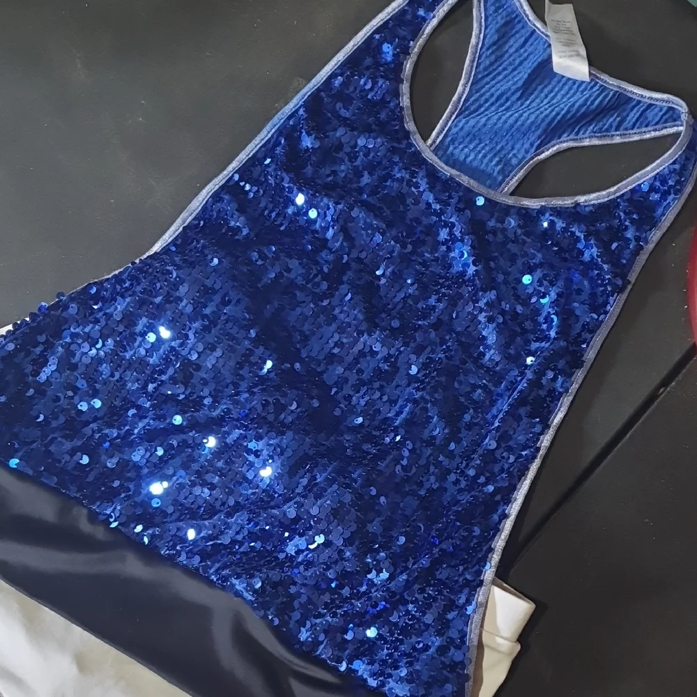 Kids Teen Blue and Silver Sequin Costume